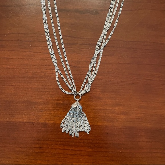 Vintage Sarah Coventry Silvery Cascade Silver tone multi strand Necklace - Picture 8 of 16